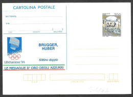 Italia/Italy/Italie: Intero, Stationery, Entier, Slittino Doppio, Double Toboggan, Traîneau Double - Inverno1994: Lillehammer