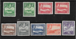 ANTIGUA 1938 - 1951 VALUES TO 6d ALL DIFFERENT MOUNTED MINT Cat £30+ - 1858-1960 Colonia Británica