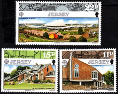 JERSEY 1987 EUROPA: Architecture. Villa Church Fort. Complete Set, MNH - 1987