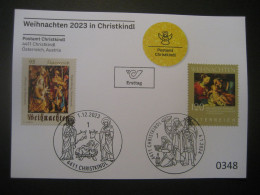 Österreich- Weihnachten 2023 In Christkindl Mit Stempel 1.12.2023 Und 6.1.2024 - Lettres & Documents