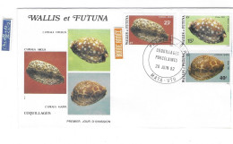 WALLIS ET FUTUNA FDC De 1982 COQUILLAGES PORCELAINES 28 JUIN 1982 - Covers & Documents