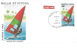 WALLIS ET FUTUNA FDC De 1983.  PLANCHE À VOILE - Brieven En Documenten