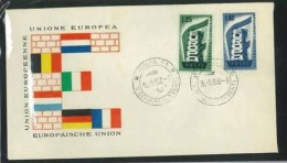 FDC ITALIA - ANNO 1956 - EUROPA -  ROMA FILATELICO - UNIONE EUROPEA - ROMA 51 - V. DEI QUATTRO VENTI - - FDC