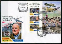 Guinea Bissau 2020, WWII, VE Day, Churchill, 4val In BF In FDC - Sir Winston Churchill