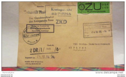 Dienst/ZKD: Orts-Brief Mit 65 Pf ZU-Marke Und KStpl. "Kreisgericht 83 Pirna" Vom 21.10.66 Knr: E 2x - Covers & Documents