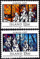 ICELAND / ISLAND 1987 EUROPA: Architecture. Stained Glass Windows. Complete Set, MNH - 1987