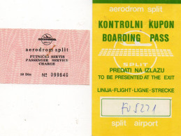 AVIATION -  SPLIT  AIRPORT - BOARDING  PASS  And  PASSENGER  SERVICE  CHARGE  -  Flt ROSSIYA  AIRLINES  5221 - Cartes D'embarquement
