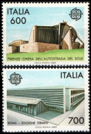 ITALY 1987 EUROPA: Architecture. Church Railway Station. Complete Set, MNH - 1987