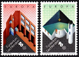 LIECHTENSTEIN 1987 EUROPA: Architecture. School Church. Complete Set, MNH - 1987