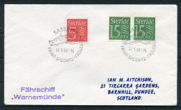 1968 Sweden Germany Sassnitz - Trelleborg "Warnemunde" Ship Cover - Covers & Documents