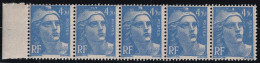 France N°718Ad - Variété Sans "F" & "50" Raboté - Bande De 5 - Neuf **/* Sans/avec Charnière - TB - 1945-54 Marianne De Gandon