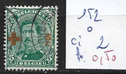 BELGIQUE 152 Oblitéré Côte 2 € - 1918 Cruz Roja