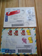 Brasil 2 Registered Letter Rio 2004.olimpic.camboriu Sc.& Ararangua Sc.defs.grapes Etc.e7 Reg Post Conmem . - Cartas & Documentos