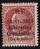 France Libération - Grandvillars N°10 - Neuf * Avec Charnière - TB - Befreiung
