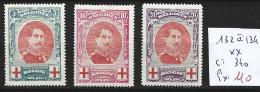BELGIQUE 132 à 134 ** Côte 340 € - 1914-1915 Rotes Kreuz