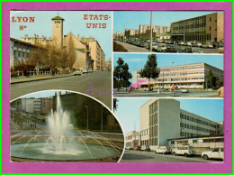 CPM LYON 69 - Multi Vue Les Etats Unis  Fontaine Voyagé 1976 Tampon Sos Amitié - Lyon 8