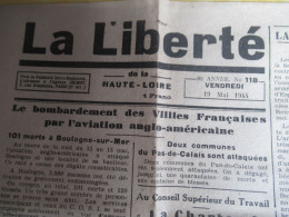 Presse/La Liberté De La Haute-Loire/P. Berger/ Le Maréchal De France A Reçu Une Délégation Agricole /19 Mai 1944 VJ155 - Other & Unclassified