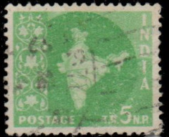 Inde 1957. ~ YT 74/82 - Carte De L'Inde (10 V.) - Gebraucht