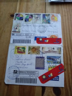 Brasil 2 Registered Letter Bandeirantes Brasilia To Uruguay.ararangua Sc.aids& Other Conmems.qualitye7 Reg Post Conmem . - Storia Postale