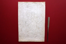 Disegno Originale A Matita Bozzetto Su Carta 1859 Soggetto Religioso(?) - Zeichnungen