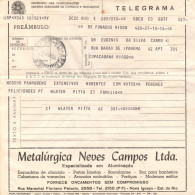 Brazil 1969 Telegram Internal Usage In Rio De Janeiro Authorized Advertising Metallurgical Neves Campos Ltd Aluminum - Lettres & Documents