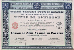 Société Bretonne D'études Minières Et D'exploitation Des Mines De Pontpéan - 1929 - Saint-Brieuc - Mines