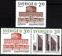 SWEDEN 1987 EUROPA: Architecture. Library Church. Complete Set, MNH - 1987