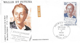 WALLIS ET FUTUNA FDC De 1984. 200ieme Anniversaire De La Mort De Dénis Diderot  1713-1784 - Lettres & Documents