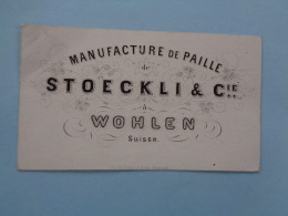 Suisse - Wohlen- Canton D'Argovie - Stoeckli & Cie - Manufacture De Paille - Papier Porcelaine - Vers 1840 - - Porzellan