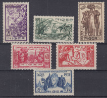 TIMBRE NIGER SERIE EXPOSITION 1937 N° 57/62 NEUFS * GOMME TRACE DE CHARNIERE - Unused Stamps