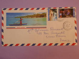 W19  POLYNESIE  BELLE  LETTRE   1987 PAPEETE A REIMS FRANCE + +LA PECHE +AFF. INTERESSANT++ + - Storia Postale