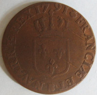 1/2 SOL 1791 B Rouen , Louis XVI, Gad 349 - 1774-1791 Luis XVI