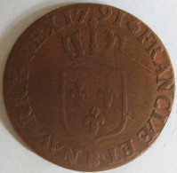 1/2 SOL 1791 B Rouen , Louis XVI, Gad 349 - 1774-1791 Luigi XVI