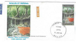 WALLIS ET FUTUNA FDC De 1984.POTERIE LAPITA - Covers & Documents