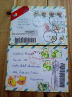 Brasil  2 Registered Letter Pituba.ba.3* Hornero.ntnl 3rd.other To Arg Anapolis Go 3*limao Def.e7.reg Post . - Covers & Documents