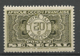 SENEGAL TAXE  N° 25 NEUF** LUXE SANS CHARNIERE / Hingeless / MNH - Timbres-taxe