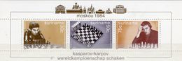 WM Schach 1984 Surinam Block 38 ** 5€ Eröffnung-Stellung Spieler Kasparov Karpov S/s Hoja Blocs Toys M/s Sheets Bf Chess - Echecs