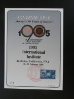Encart Folder Souvenir Leaf Rotary International Anaheim USA 1995 (n°078) - Brieven En Documenten
