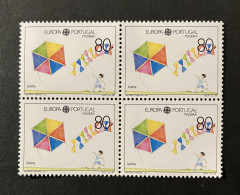 Portugal 1989 - Europa CEPT Madeira Stamp Block Four MNH Kite / Joeira - Neufs