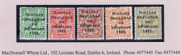 Ireland 1922 (Nov-Dec) Thom Rialtas 5-line Wide Overprint, Set Of 5 Fresh Mint Unmounted - Nuovi