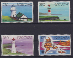 Briefmarken Dänemark Färöer 121-124 Leuchttürme Luxus Postfrisch Kat.-Wert 7,50 - Faroe Islands