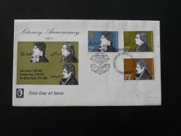 FDC écrivains Writers John Keats Thomas Gray Walter Scott GB 1971 - 1971-1980 Em. Décimales