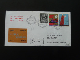 Lettre Premier Vol First Flight Cover Roma --> Kuala Lumpur Malaysia Alitalia Vatican 1971 - Lettres & Documents