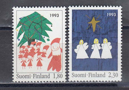Finland 1993 - Christmes: Children's Drawings, Mi-Nr. 1233/34, MNH** - Unused Stamps