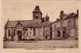 MAEINES -95- La Mairie Et L'Eglise - D 1600 - Marines