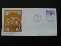FDC Vélocypède Bicycle Cycling Edition Feuille D'or Gold Cachet Bar Le Duc 55 Meuse 1983 - Ciclismo