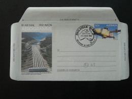 Entier Postal Stationery Aerogramme Avion Aircraft Barrage Dam Australia 1986 - Electricity