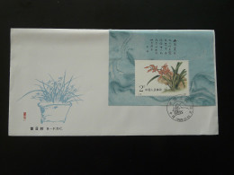 FDC Bloc Chinese Cymbidium Fleur Flower Chine China 1988 - 1980-1989