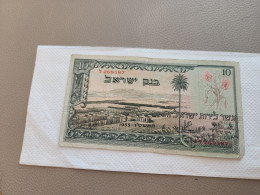 Israel-BANK OF ISRAEL-FRIST ISSUE-TEN LIROT-(55)-(ל/269587-RED Number)(10LIROT)-(התשט"ו-1955)-XXF-note - Israel