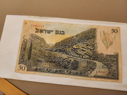 Israel-BANK OF ISRAEL-FRIST ISSUE-FIFTY LIROT-(57)-(ג/289737-RED Number)(50LIROT)-(התשט"ו-1955)-XXF-note - Israel